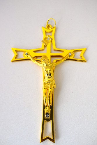Gold Jesus Cross Religious Charm/Pendant Jewelry Rosary Making Supplies jewelry making supplies - detail image 2