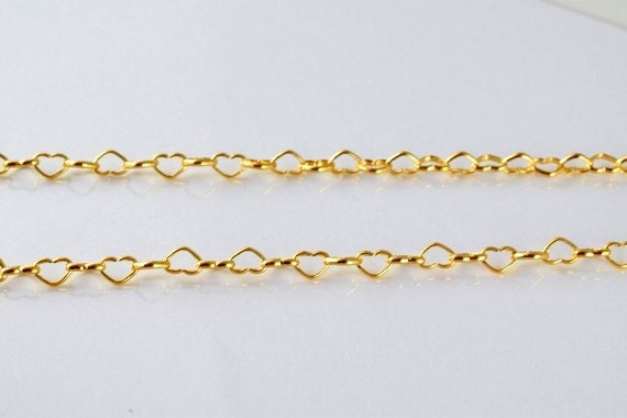 18K as Gold Filled* Chain 17" Inch Heart Cg110 jewelry making supplies - detail image 3