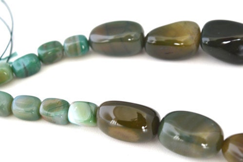 Moss Agate Stone Beads, Sold by 1 strand of 19pcs, Mixed Stone Sizes , 156grams/pk jewelry making supplies