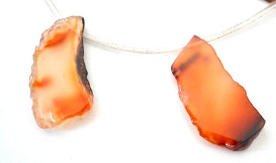 Mixed Sizes Carnelian Fragmented Stone Beads, Sold by 1 strand of 10pcs, 1.5mm hole opening jewelry making supplies