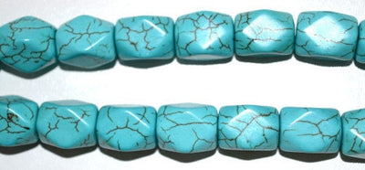 Faceted Stone Howlite Beads, Sold by 1 strand of 27pcs, 12x15mm, 1mm hole opening , 99.6grams/pk jewelry making supplies