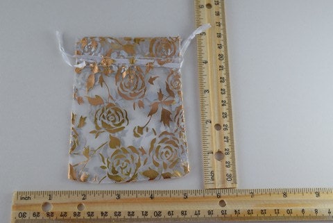 3x4 Organza Roses Gift Bags, Multi Color Bags, Sold by 1 Dozen Party Favors, jewelry making supplies - detail image 4