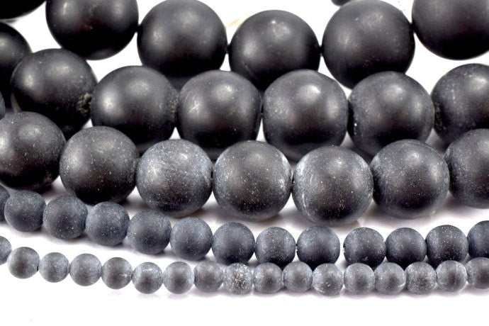 Matte Dusty Onyx Round Gemstone Beads 4.5mm/6.3mm/8.2mm/10.3mm/12.5mm/14.4mm loose gemstone,birthstone for Jewelry Making...