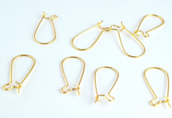 Earring Hook 18K as as Gold Filled* tarnish resistant earring findings Size 33x13mm wire thickness 1mm to make your own Ea...