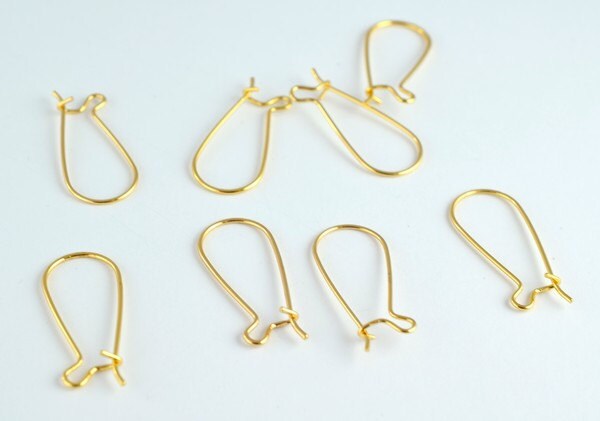 Earring Hook 18K Gold Filled earring findings Size 26x12mm wire thickness 1mm to make your own Earring GF9022 jewelry maki...