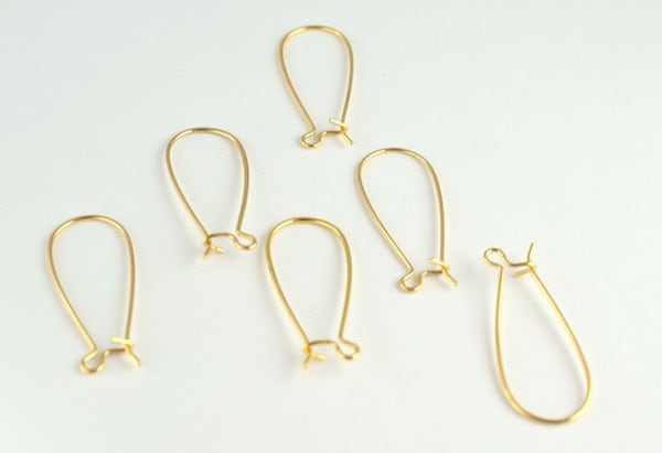 Earring Hook 18K Gold Filled earring findings Size 26x12mm wire thickness 1mm to make your own Earring GF9022 jewelry maki...