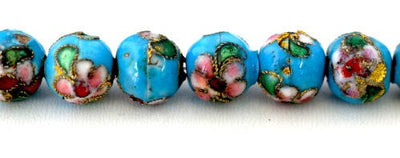 Sky Blue Color Flower Art Cloisonne Round Beads 6mm/8mm/10mm/12mm For Jewelry Making Item No# 0064 jewelry making supplies...