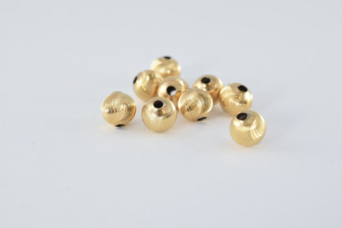 Gold Filled Alternative EP Diamond Cut Ball Bead: Classic Gold Tone - Durable Electroplated , 4mm Round Spacer