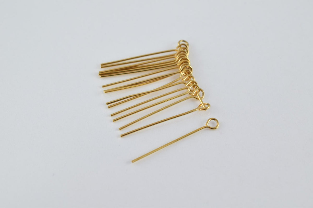 1" Inch Eye Pin Gold Filled 18k 25mm thickness 1mm GF6203 jewelry making supplies