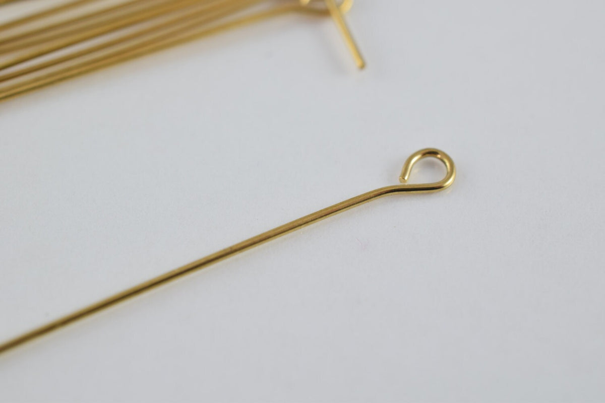 1.25" Inch Eye Pin Gold Filled 18k  thickness 1mm GF6204 jewelry making supplies - detail image 3