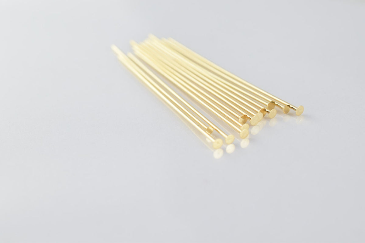 1.5" Inch Flat Head Pin Gold Filled 14k 36mm thickness 1mm GF6107 jewelry making supplies - detail image 4