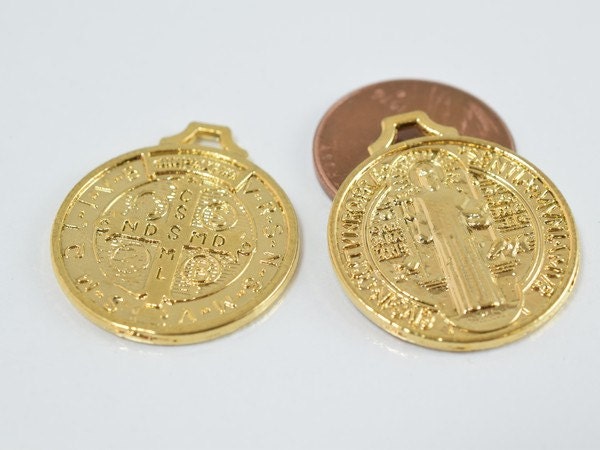 22mm Saint Benito 18k as Gold Filled* Charm GF4102 jewelry making supplies - detail image 3