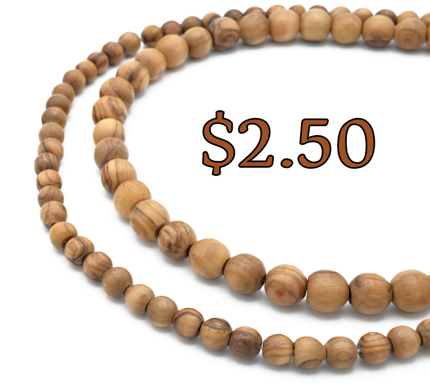 Natural Egyptian Olive Wood Beads for Jewelry and Rosary Beautiful Durable - BeadsFindingDepot