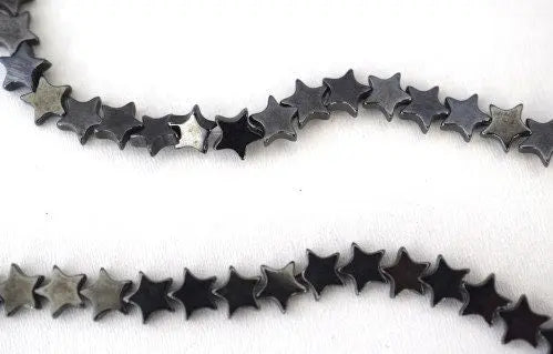 7mm Star Spangled Magnetic Hematite Beads, Sold by 1 strand of 73pcs, 15.2grams/pk - BeadsFindingDepot