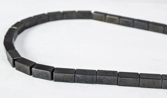 8X4mm Rectangle Dark Gray Hematite Beads, Sold by 1 strand of 52pcs, 1mm hole opening, 30grams/pk - BeadsFindingDepot