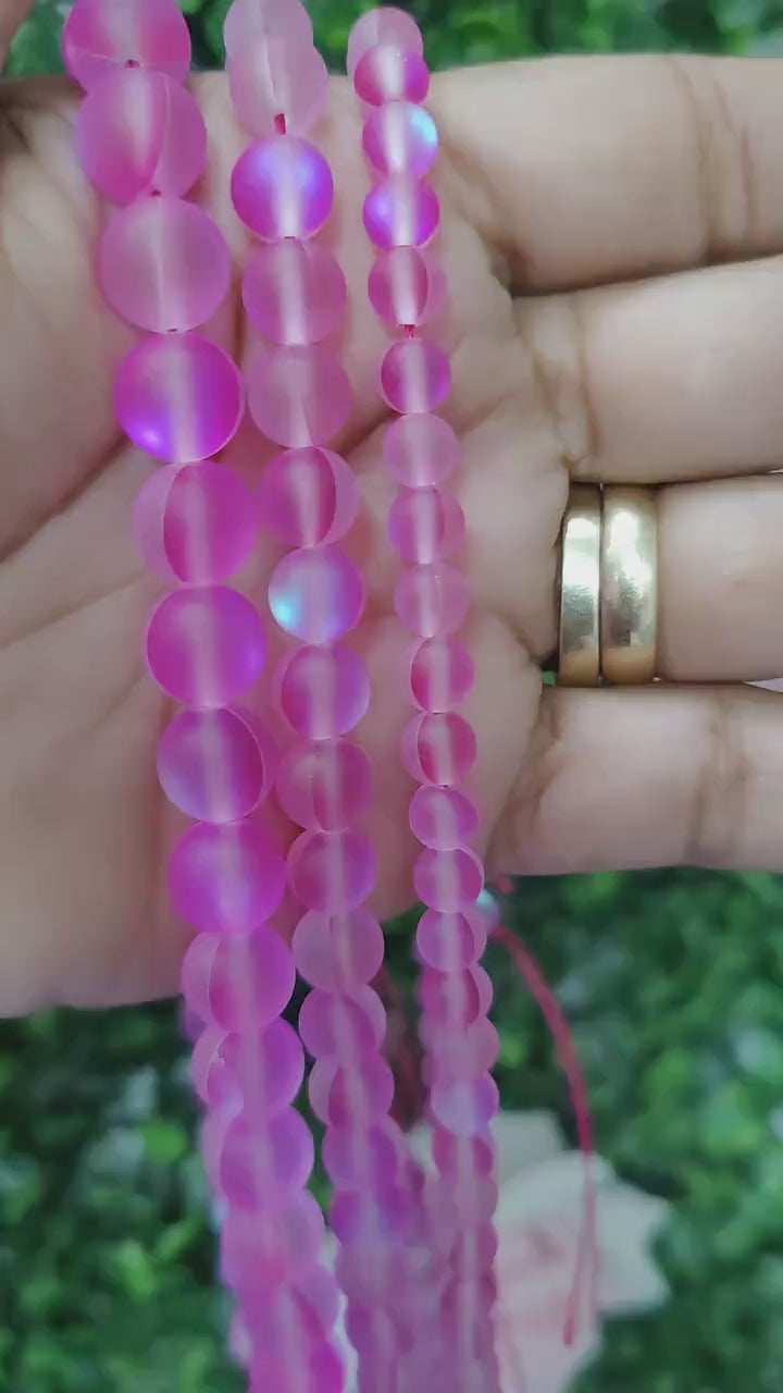 Matte Fuchsia Opal Gemstone beads for jewelry making sizes 6mm 8mm 10mm jewelry making supplies - detail image 5
