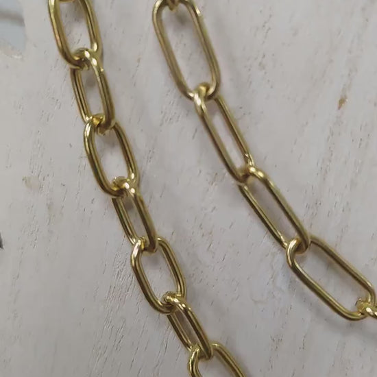 Gold Stainless Steel Paper Clip Chain | Jewelry Making Supplies jewelry making supplies - detail image 2