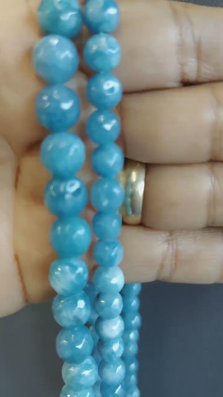 Faceted Blue Aventurine gemstone beads for jewelry making sizes 10mm 8mm jewelry making supplies - detail image 5