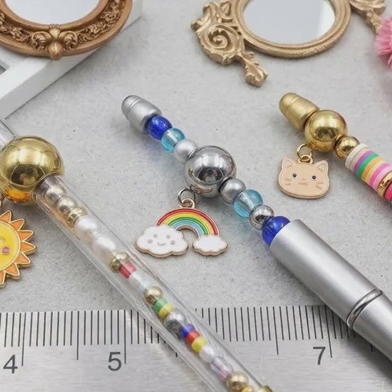 Large Hole Charm Beads with Loop Bail: Gold and Silver Stainless Steel, Mirror Polished Finish (12 or 20 Pcs, Hypoallergenic Jewelry)