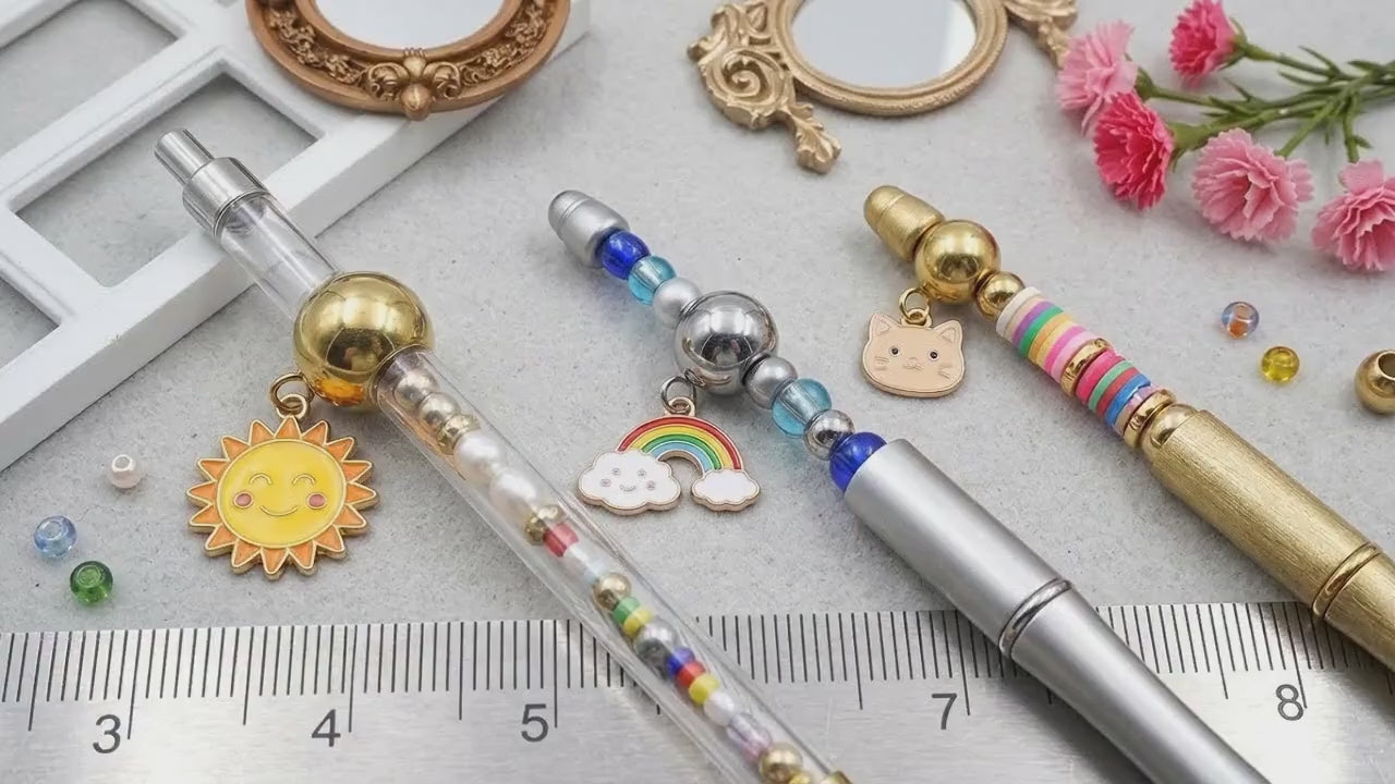 Large Hole Charm Beads with Loop Bail: Gold and Silver Stainless Steel, Mirror Polished Finish (12 or 20 Pcs, Hypoallergenic Jewelry)