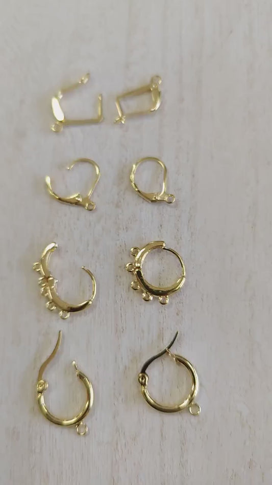 14k Earring Findings - Gold Filled Alternative Hoop Lever Backs - Small Classic Hoops, Durable Construction, Jewelry Craft Supplies