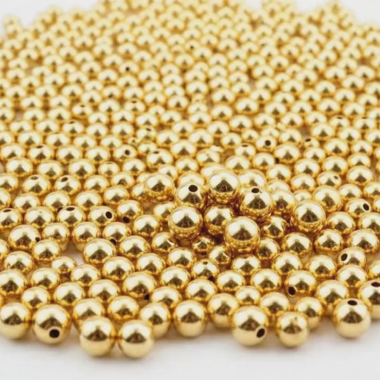18K Findings EP Beads: Smooth Polished Gold Filled Alternative - Tarnish Resistant, Copper Base Metal, Multi-Size Options for Jewelry Making
