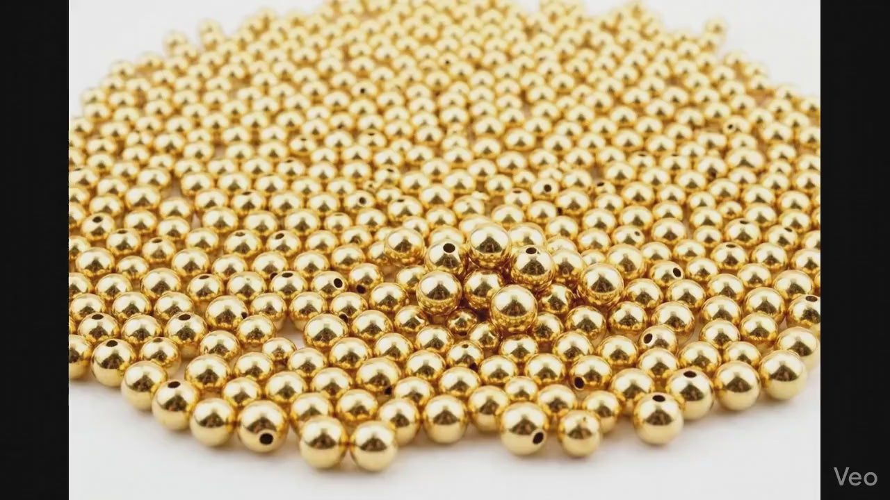 18K Findings EP Beads: Smooth Polished Gold Filled Alternative - Tarnish Resistant, Copper Base Metal, Multi-Size Options for Jewelry Making