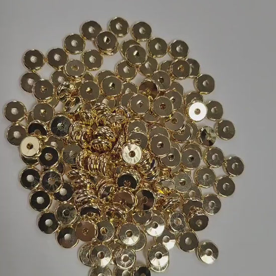 Plain Gold Filled Roundel Beads: Smooth Polished Finish - 14k Gold Tone, Spacer Beads for Anklets and Necklaces