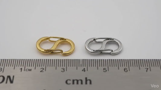 S Shaped Clasp Double Lock Hook: Gold & Silver Stainless Steel, Rust Resistant | Jewelry Findings, Secure Hold | 20x10mm