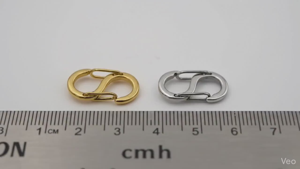 S Shaped Clasp Double Lock Hook: Gold & Silver Stainless Steel, Rust Resistant | Jewelry Findings, Secure Hold | 20x10mm