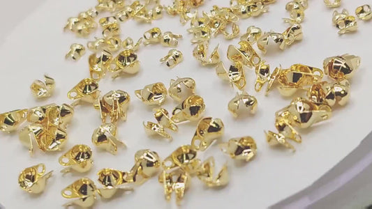 Gold Filled Alternative Crimp Cover Jewelry: Polished Gold Shell Electroplated Findings (1.5mm & 3mm,  Base, Crafting Essentials)