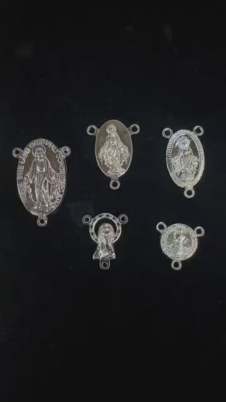 Silver Rosary Centers   Jewelry & Rosary Making Supplies | 12pcs jewelry making supplies - detail image 2