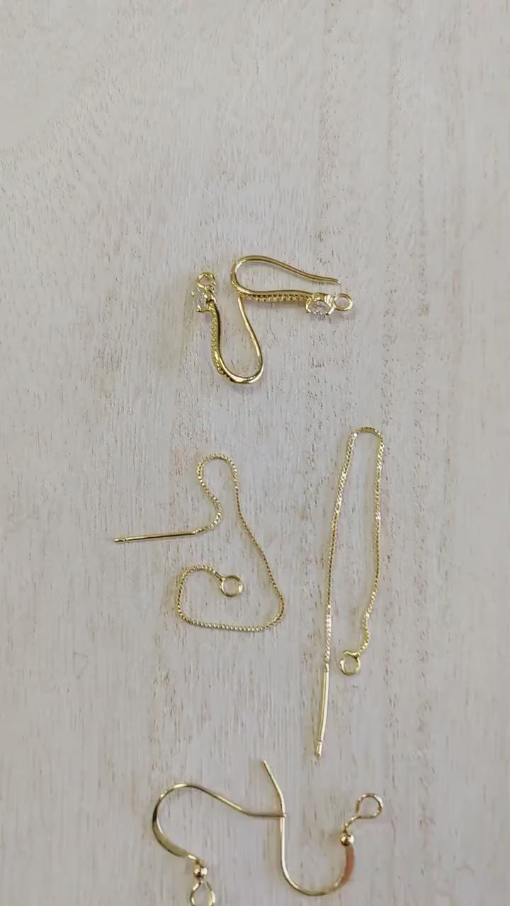 Gold Filled Alternative Earring Wires: Sleek Fishhook Threader Design - 14k Craft Wire, Comfortable Fit, DIY Jewelry Components
