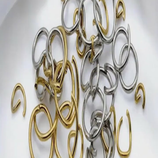 Gold Plated Open Jump Rings Jewelry Making Set, Mixed Sizes (4mm-10mm, Stainless Steel, 100 Pieces Bag)