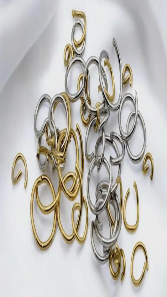 Gold Plated Open Jump Rings Jewelry Making Set, Mixed Sizes (4mm-10mm, Stainless Steel, 100 Pieces Bag)