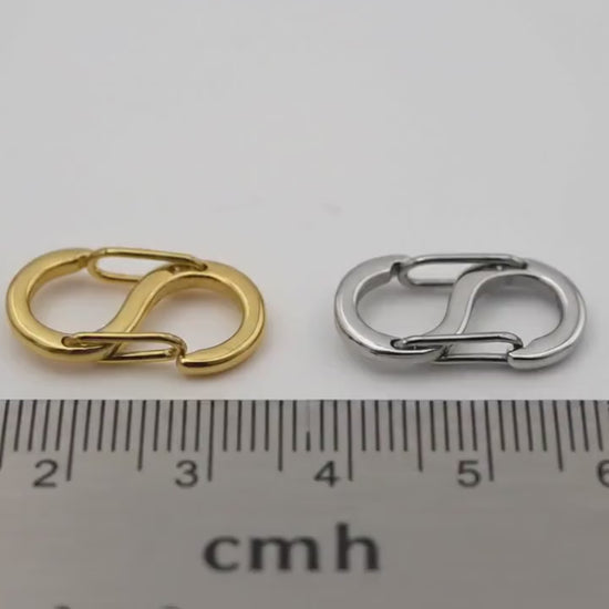 S Shaped Connectors Double Clasp: Durable Gold & Silver Jewelry Locks, Stainless Steel (20x10mm, Tarnish Resistant)