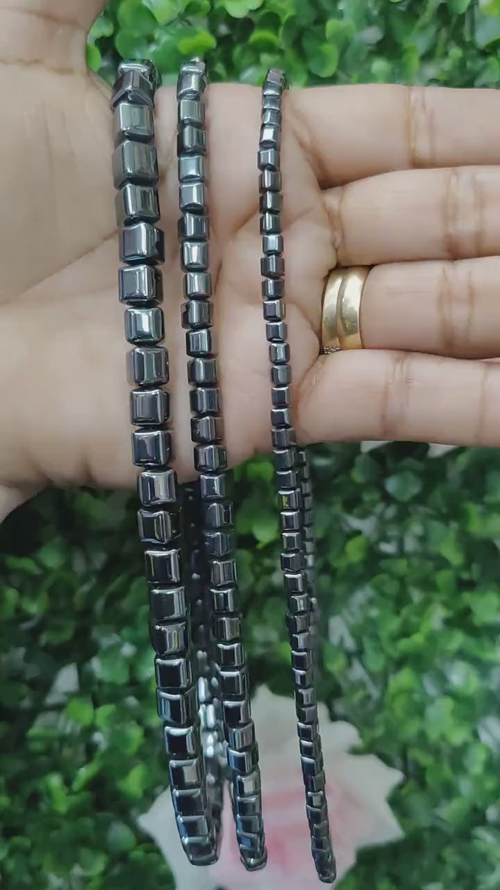 Square Cube Hematite gemstone for jewelry making 4mm 6mm 8mm jewelry making supplies - detail image 5