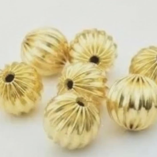 Gold Filled Alternative 18K/14K Jewelry Findings, Watermelon Diamond Cut Round Balls (Sizes 4mm-10mm)