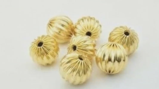 Gold Filled Alternative 18K/14K Jewelry Findings, Watermelon Diamond Cut Round Balls (Sizes 4mm-10mm)