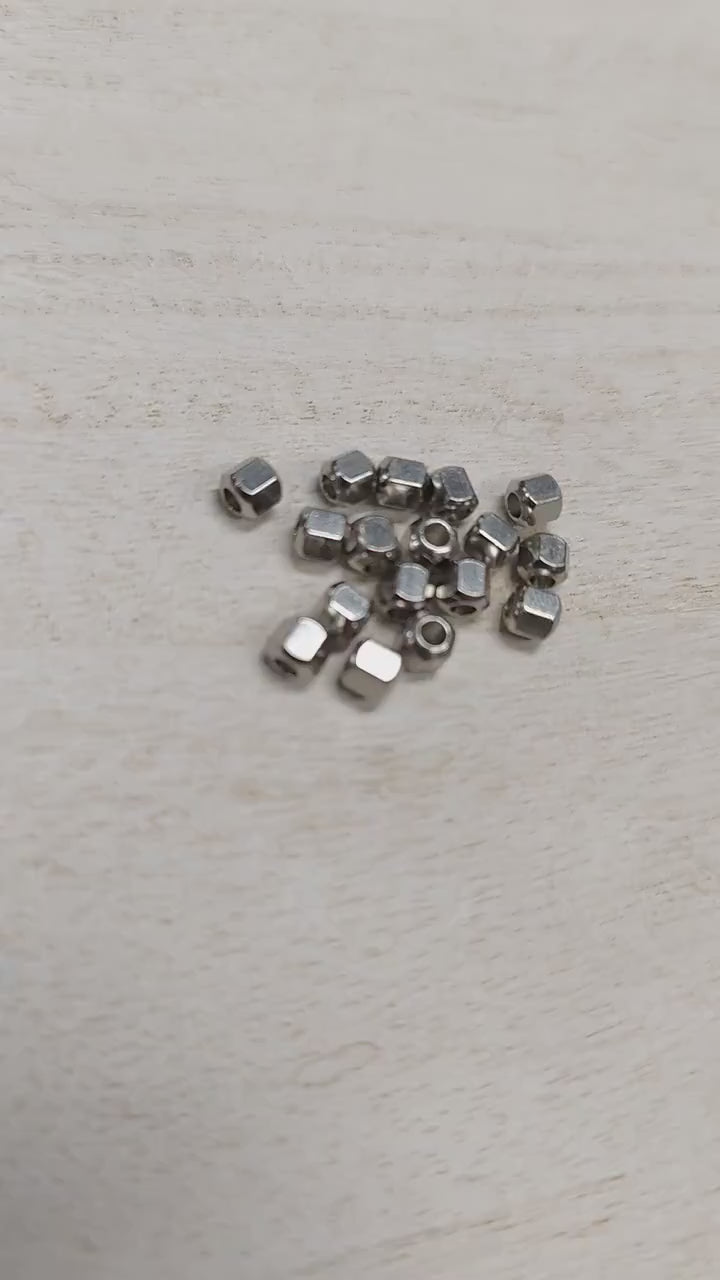 Screw Roundel Plain Spacer Beads: Silver Metal Finish - Stainless Steel, Sizes 4mm, 6mm, 8mm, Jewelry Components