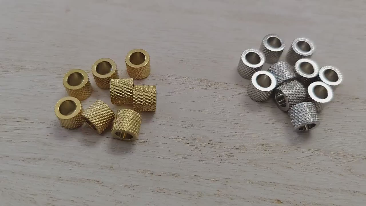 Steel Texture Wheel Spacer - Gold Plated Roundel Beads - Diamond Cut Detailing, Stainless Steel, Crafting Findings Set