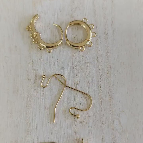 Gold Filled 18k Earring Findings | Hoops & Hooks for Jewelry Making jewelry making supplies - detail image 2