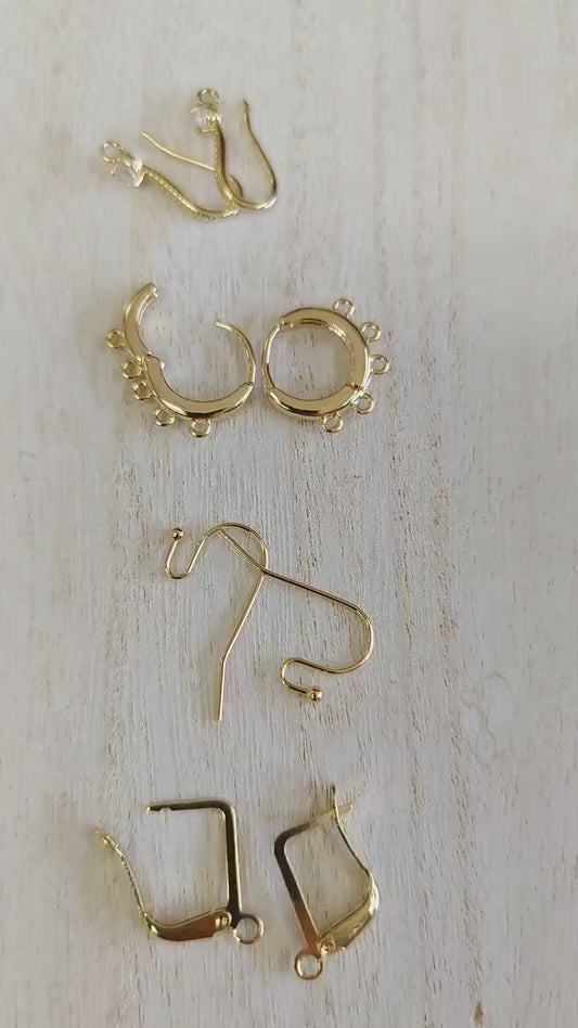 Gold Filled 18k Earring Findings | Hoops & Hooks for Jewelry Making jewelry making supplies - detail image 2