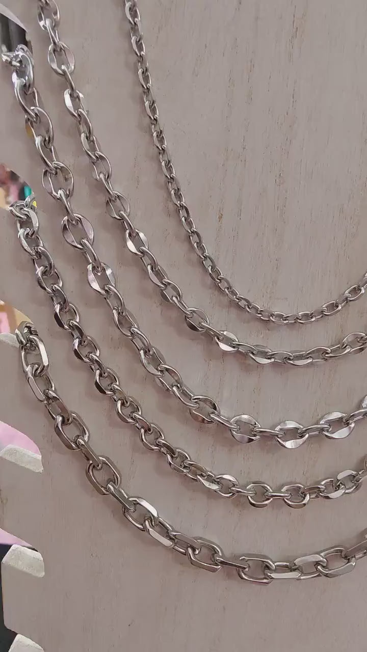 Stainless Steel Curb Chain   Durable Jewelry Making Supply jewelry making supplies - detail image 2