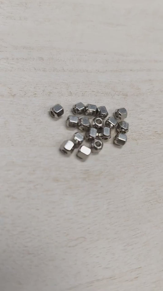 20 PCs Stainless Steel Silver Screw Roundel Plain Spacer Beads Size 4mm,6mm,8mm Jewelry Findings Supply For Jewelry Making...