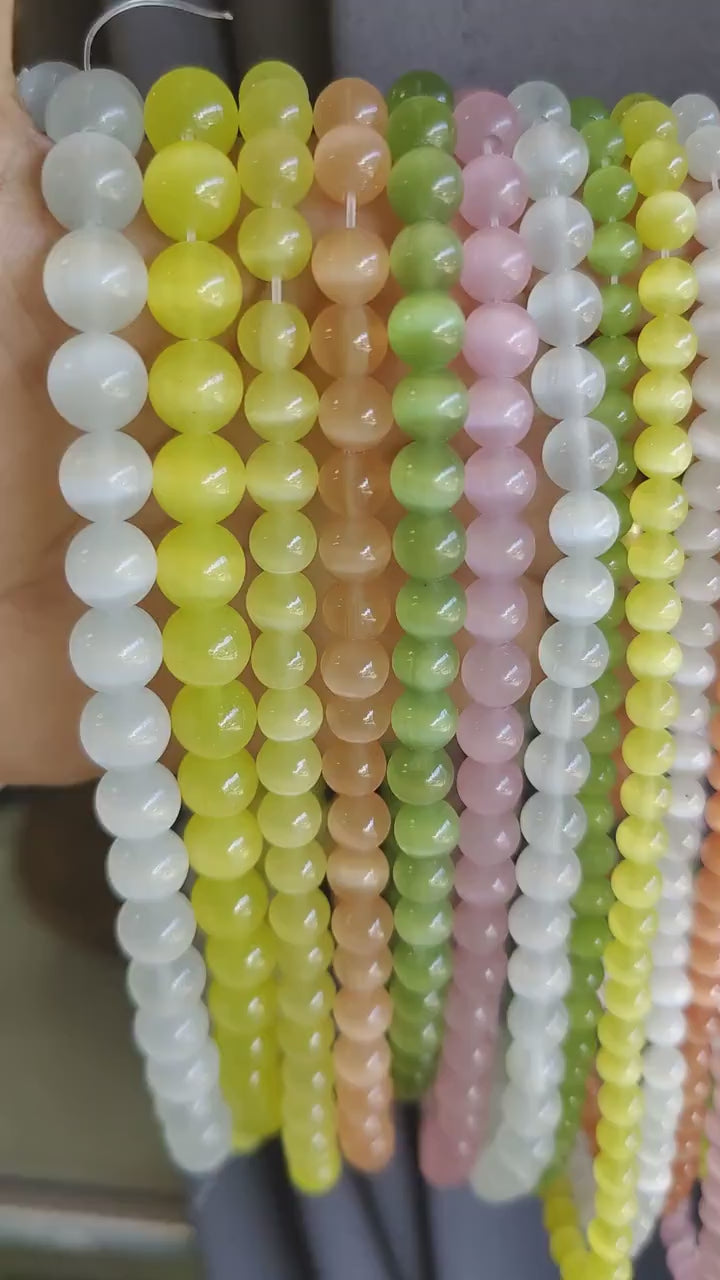 Natural Cat Eye Gemstone beads for jewelry making DIY crafts sold by strand jewelry making supplies - detail image 5