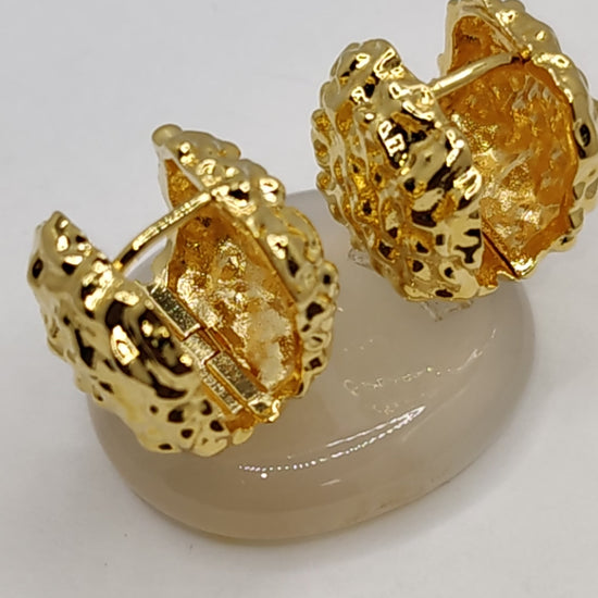 Gold Filled Textured Dome Earrings – Bold and Artistic Statement jewelry making supplies - detail image 10