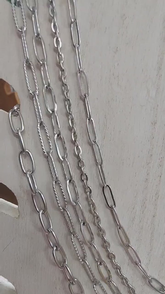 Stainless Steel Paper Clip Chain   Continuous Roll for Jewelry Making jewelry making supplies - detail image 2