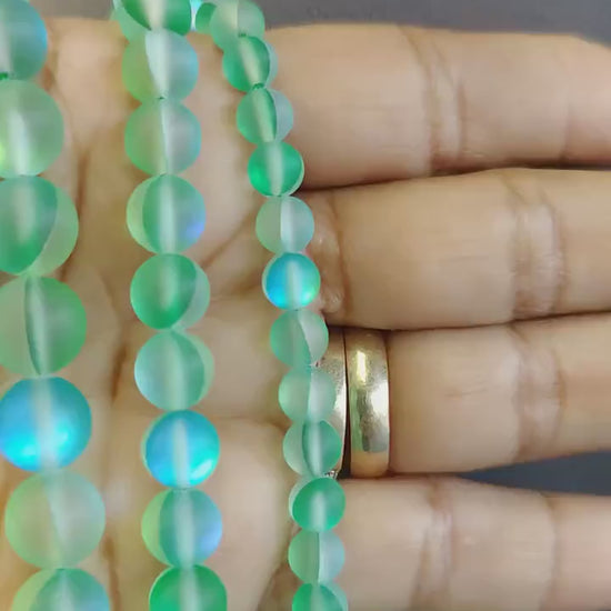 Green Matte Opal Gemstone for jewelry making size 6mm 8mm 10mm jewelry making supplies - detail image 5