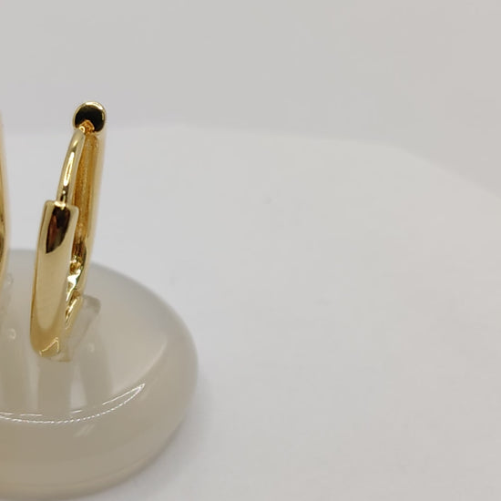 Gold Filled Sleek Oval Hoop Earrings – Modern and Minimalist Design jewelry making supplies - detail image 9
